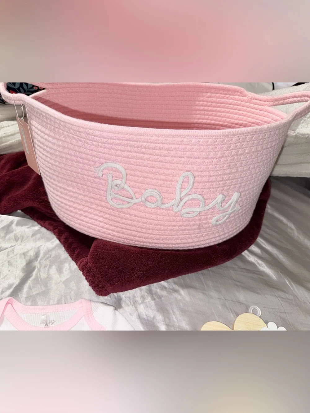 Le Top Pink & White Baby Headband Set with Bow